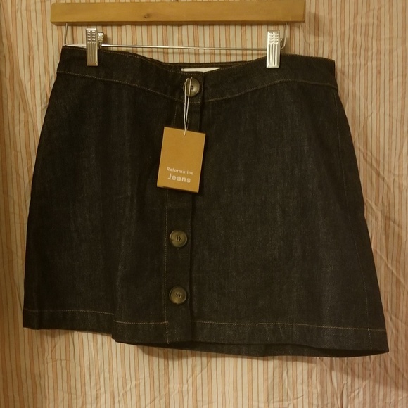 Reformation Jean Volta button candace mini Skirt - Picture 7 of 7